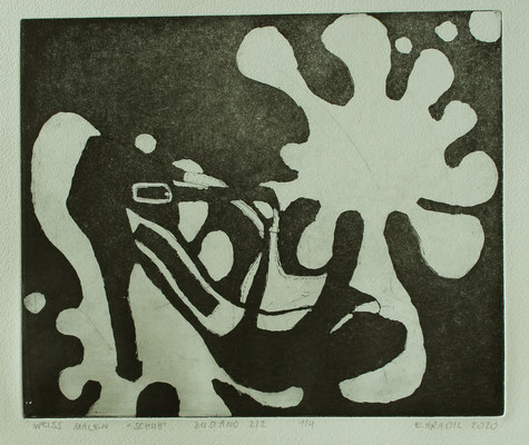 Eva Hradil WEISS MALEN "Schuh" Zustand 2, Auflage: 4 Exemplare, Plattengröße 21 x 25 cm