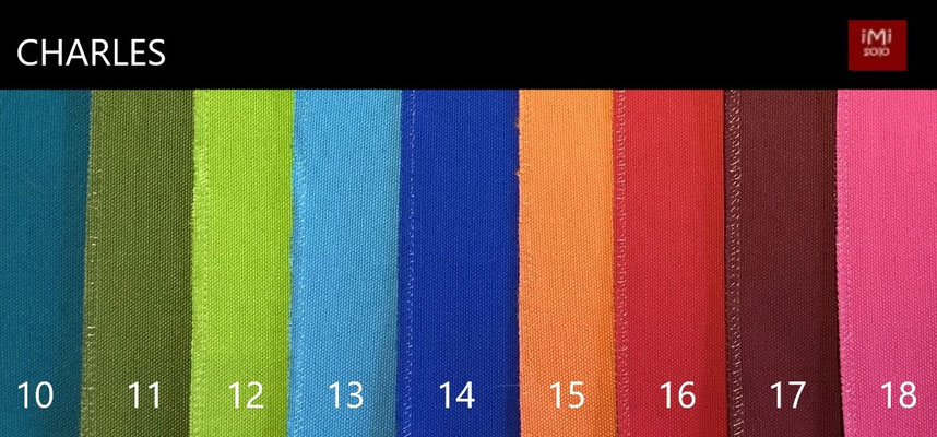 10- Petrol  11- Olivgrün  12- Hellgrün  13- Türkis  14- Signalblau  15- Orange  16- Rot  17- Weinrot  18- Pink