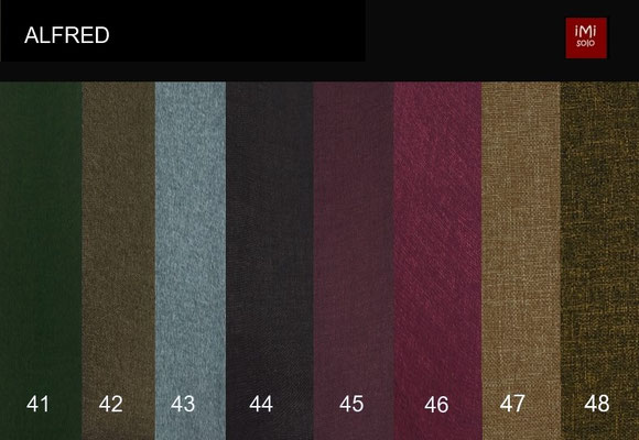 41- Jagdgrün*,42- Oliv*,43- Aquamarien meliert ausverkauft,44- Schwarzbraun,45- Weinrot*,46- Violett,47- Hellbeige,48- Khaki meliert  (*-nur noch Restbestände!)
