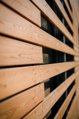 Detail Fassade vor Badezimmerfenster