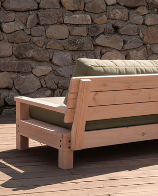 canapé de jardin bois douglas made in france