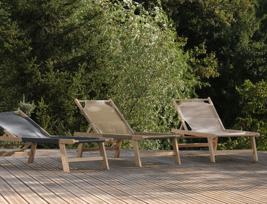 chaise longue bois d'extérieur made in france