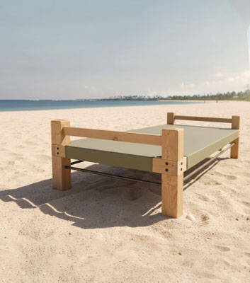 canapé daybed bois d'extérieur made in france