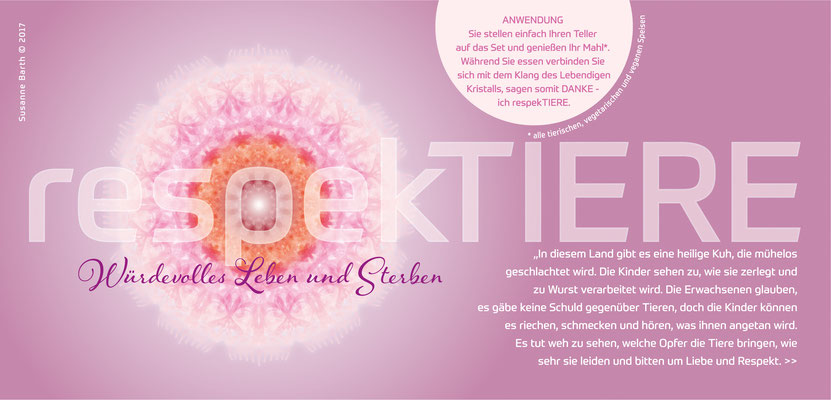 Lebendiger Kristall für Initiative respekTIERE, Flyer © Susanne Barth