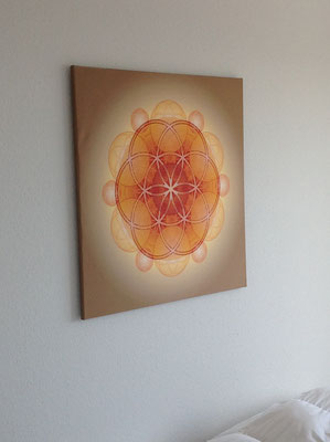 Lebendiges Mandala "Lebendiges Geld" aus der COLOUR LINE  in privaten Räumen © Susanne Barth