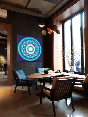 Lebendiger Christall "Für" im Café, Bar, Restaurant, Hotel als Wandbild. © Susanne Barth. Freie Arbeit mit Foto: Pixabay