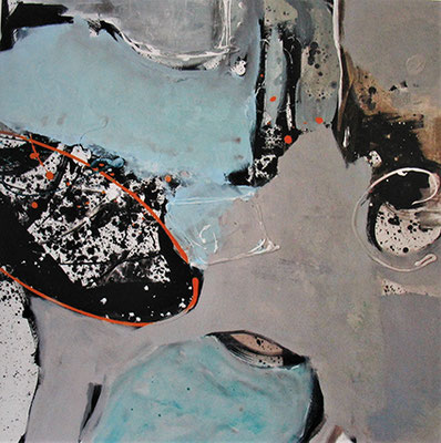 "Schwarzbunt II", 2015, 80 x 80 cm, Acryl auf Leinwand