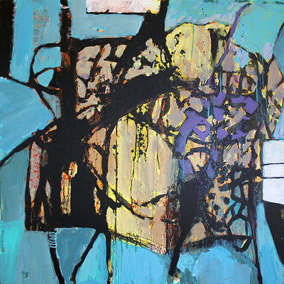"Türkis", 2018, 100 x 100 cm, Acryl auf Leinwand