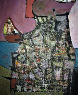 "Guter Wind", 2017, 120 x 100 cm, Acryl/Sand auf Leinwand