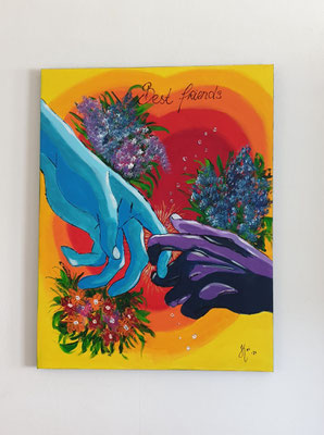 Best friends...., acrylic, 70-90 cm.