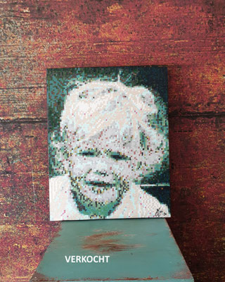 Nicky, acryl pixelart, 40 x 50 cm. VERKOCHT