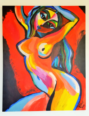 Uitdagend, acryl 80 x 100 cm. Prijs €250