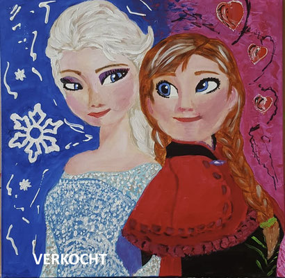 Frozen, acryl 50 x 50 cm. VERKOCHT