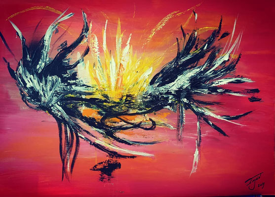 Struggle for life, acryl 50 x 70 cm. Prijs: €234