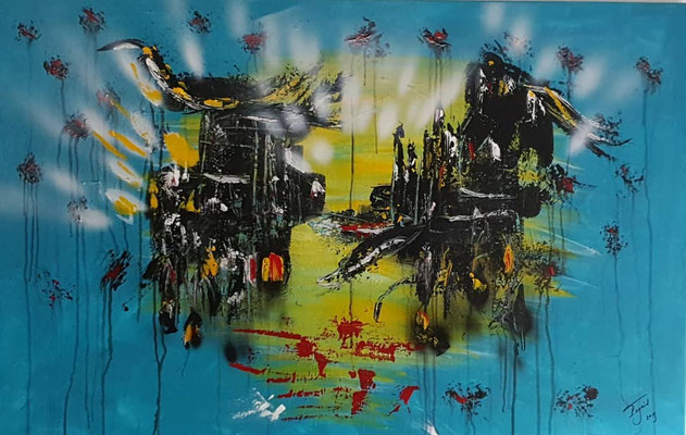 Dream on, acryl 115 x 75 cm. Prijs: €300