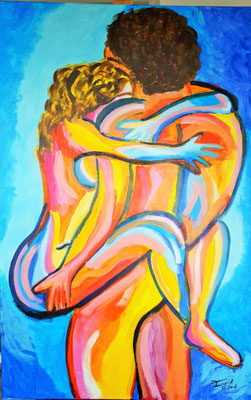 Mixed cultures, acryl 75 x 115 cm. Prijs €300
