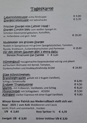Tagesgerichte von Fr. 01.05.26 bis So. 03.05