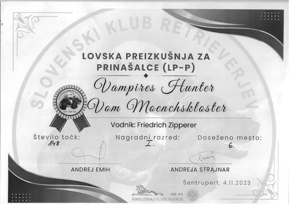 Jagdliche Prüfung Slovenien