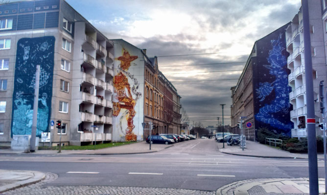 Murals in Dresden Friedrichstadt