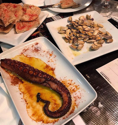 Delicious octopus and seafood tapas barcelona