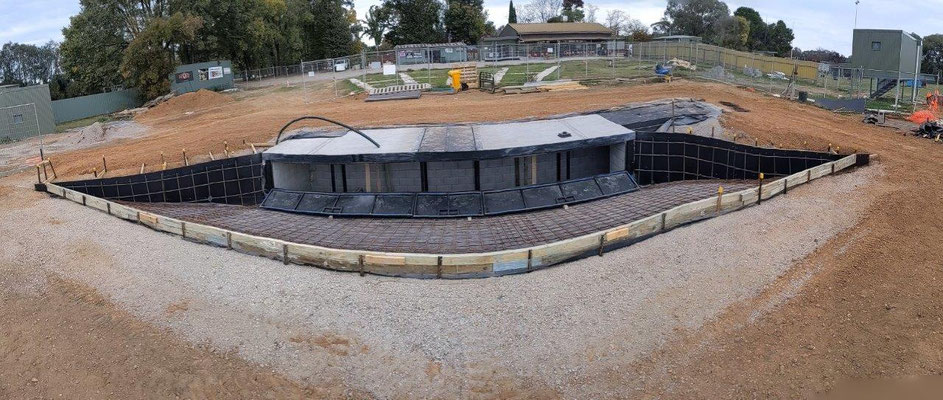 2022 05 11 Universal Trench on Ground 2. Note that this photo is in panorama format, so straight lines appear curved. 