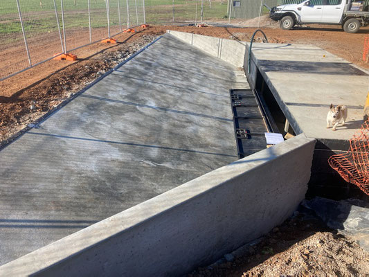 2022 05 20 Concrete apron in front of the trap completed.