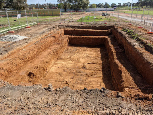2021 09 09 Ground 2 Universal Trench....or is it the new swimming pool? Diving board mounted on the high skeet house?