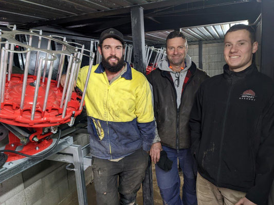 2022 06 21 Jack Scott, Darren Gephart & Dylan Gephart.  Darren and his team are making great progress with the Universal Trench, in spite of the terrible weather.