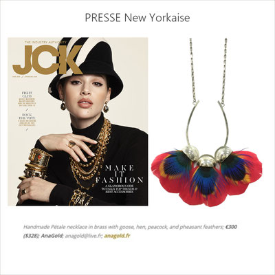 Le collier Pétale est à l'honneur dans le magazine new yorkais JCK (juin 2020)