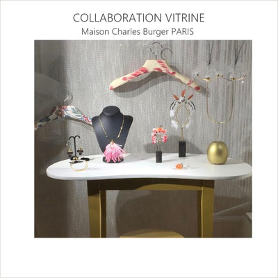 Collaboration à la scénographie de la vitrine de la prestigieuse maison parisienne de tissus d'ameublement sous la houlette de Céline Kowalski (janv 2020)