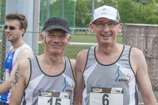 Philippe et Jean-Pierre avant le 5000m marche