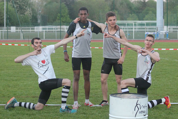 4x400m masculin : Stephen, Nathan, Julien et Gilles