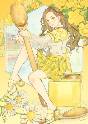女性向けイラスト／はちみつ／広告イラスト