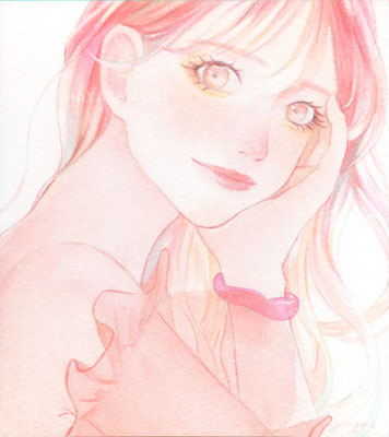「peach」/アクリル・透明水彩・ウォーターフォード水彩色紙/2024年