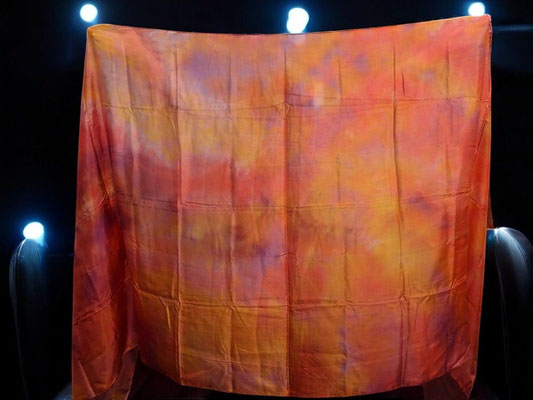 "Copper" Batik aus Orange, Bordeaux und Rot