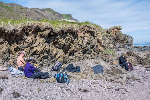 Wanderung zur Bucht Brunavik, Mittagspause