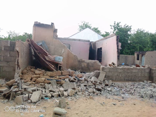 A Christian home destroyed in Katanga, Bauchi state, after a mob attacked the city's Christian community on 20 May. Courtesy of Rev. Ishaku Dano.
