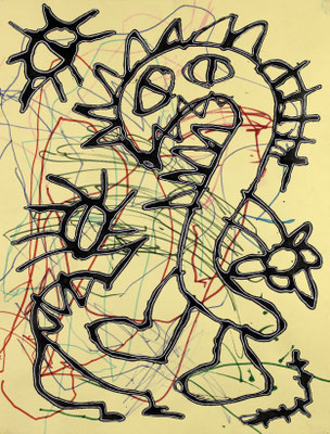 I don‘t like sand, Mischtechnik auf Papier, 32 x 24 cm, 2024