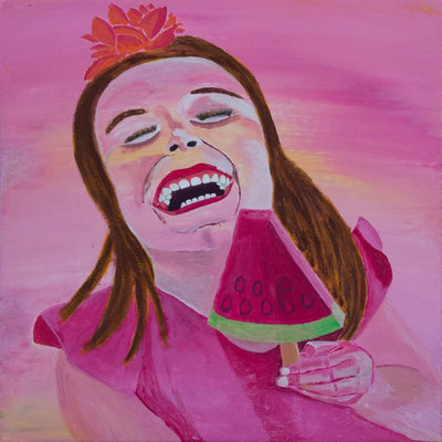 Glacemeitschi, Gouache auf Leinwand, 60 x 60 cm, 2022