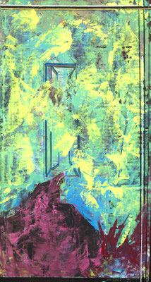Prendre de la distance face au chaos, Acryl / Mischtechnik auf Karton,  58.2 x/ 30.5 cm, 2025