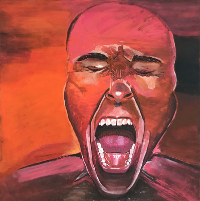 Ghörsch es? Gouache auf Leinwand, 58 x 58 cm, 2022