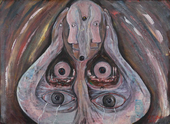 ohne Titel, Acryl auf Leinwand / Karton, 56 x 75 cm, 2014