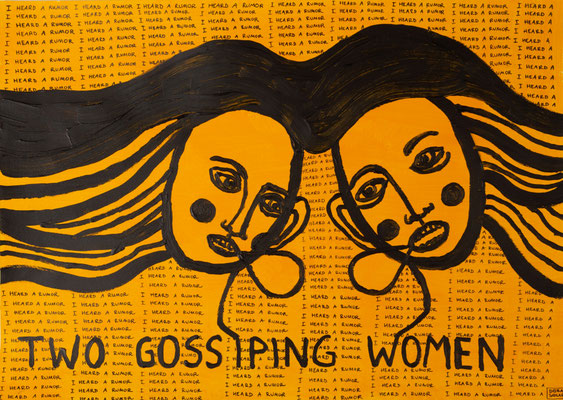 Two gossiping women, Acryl, 50 x 70 cm, 20210