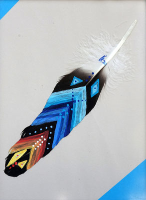 Ohne Titel, Acryl auf Feder, 22.5 x 17 cm, 2020
