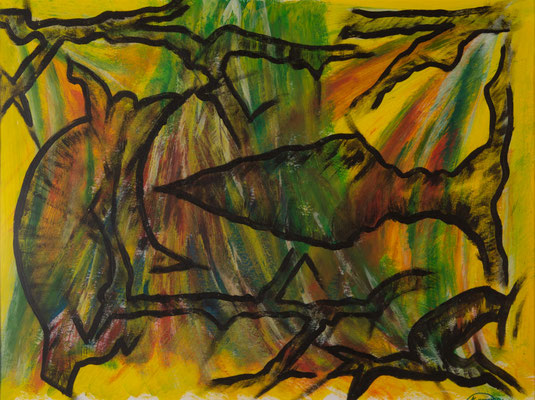 Ohne Titel, Acryl auf Papier, 41 x 51cm, 2021
