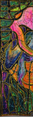 Vitrail, Mischtechnik, 134 x 38 cm, 2021