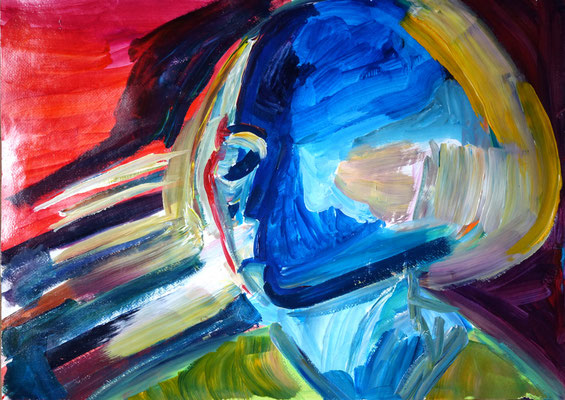 Ohne Titel, Acryl auf Papier, 50 x 70 cm, 2021