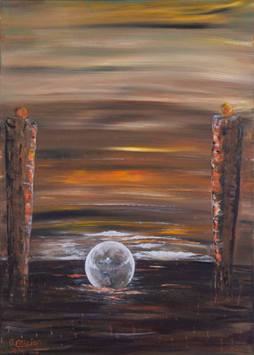 ohne Titel, Acryl auf Leinwand, 70 x 50 cm, 2024