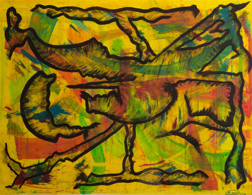 Ohne Titel, Acryl auf Papier, 36 x 48 cm, 2021