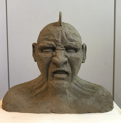Liebwächter, Ton, 17 x 22 cm, 2021